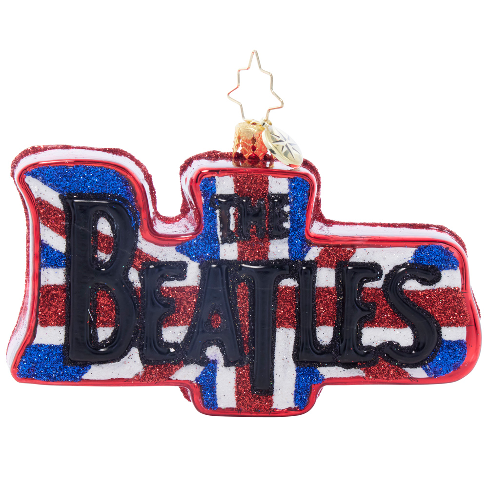 Beatles x Radko Union Jack Love Ornament Front