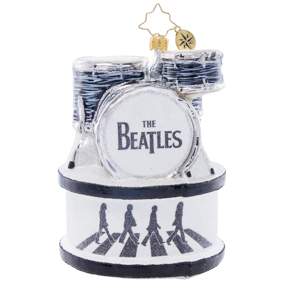 Beatles x Radko Abbey Road Drum Ornament Front