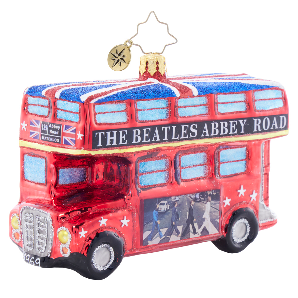 Beatles x Radko Christmas in Penny Lane Bus Ornament Front Left