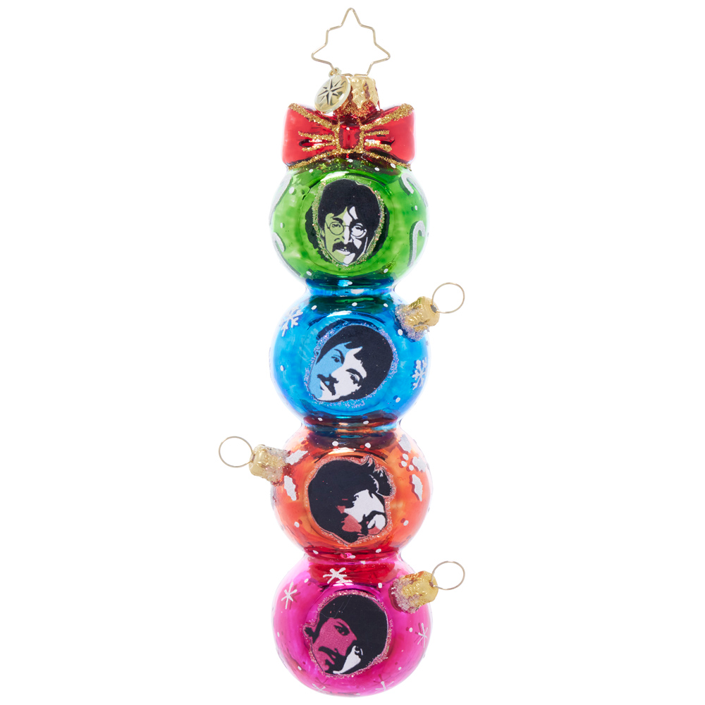 Beatles x Radko A Merry Beatles Ornament Stack Ornament Front