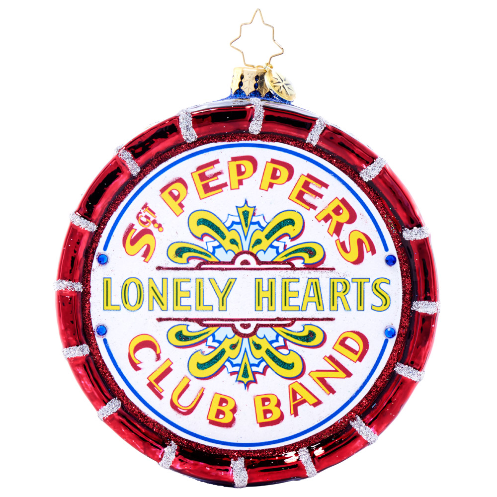 Beatles x Radko Sgt. Pepper's Yuletide Drum Ornament Front
