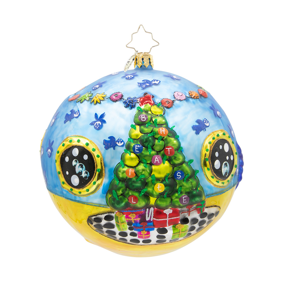 Beatles x Radko Sailing Through a Yellow Submarine Ornament Front