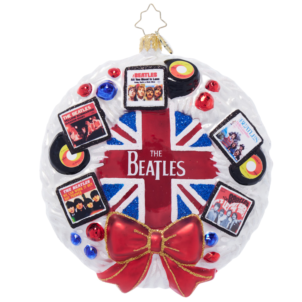Beatles x Radko Beatles British Wreath Wonderland Ornament Front