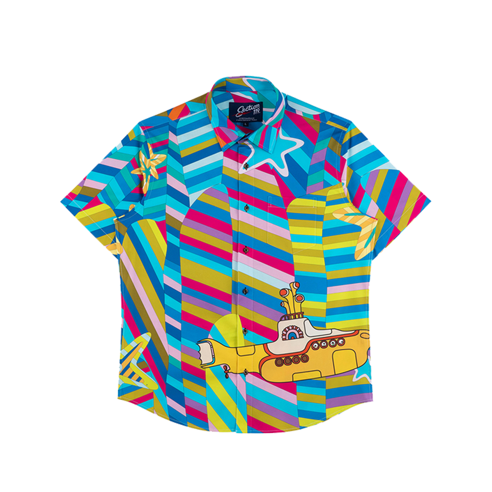 The Beatles x Section 119 Yellow Submarine Short Sleeve Button Down Front