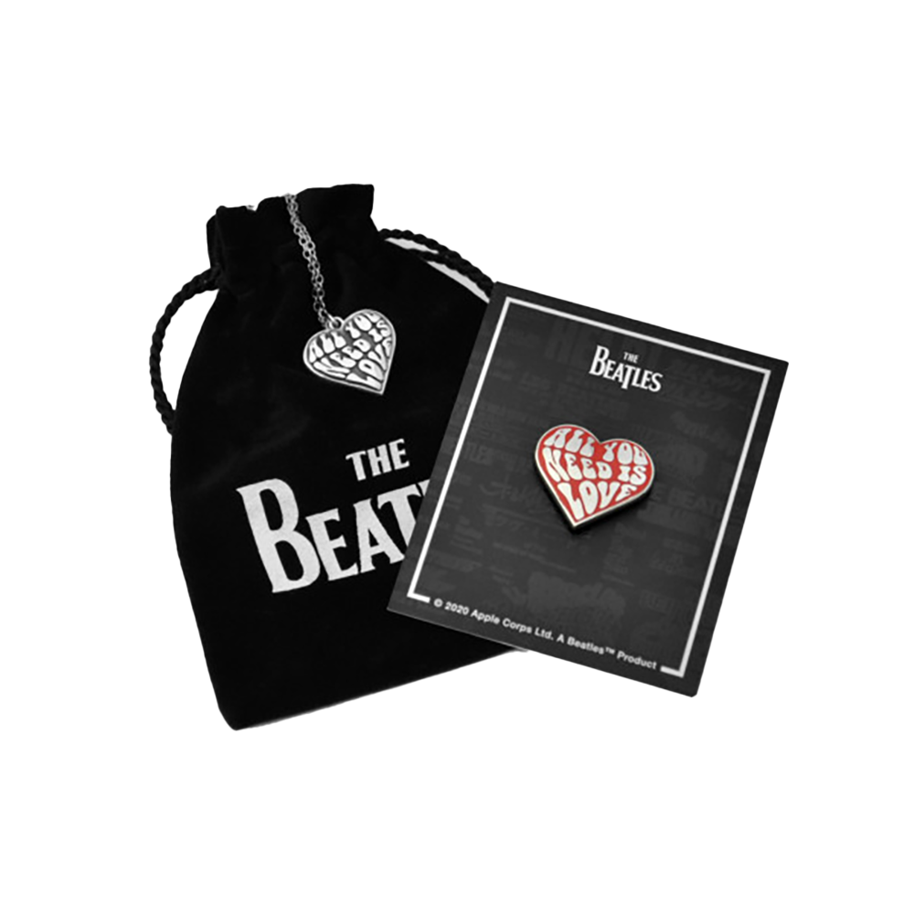 All You Need Is Love Necklace & Enamel Pin Set