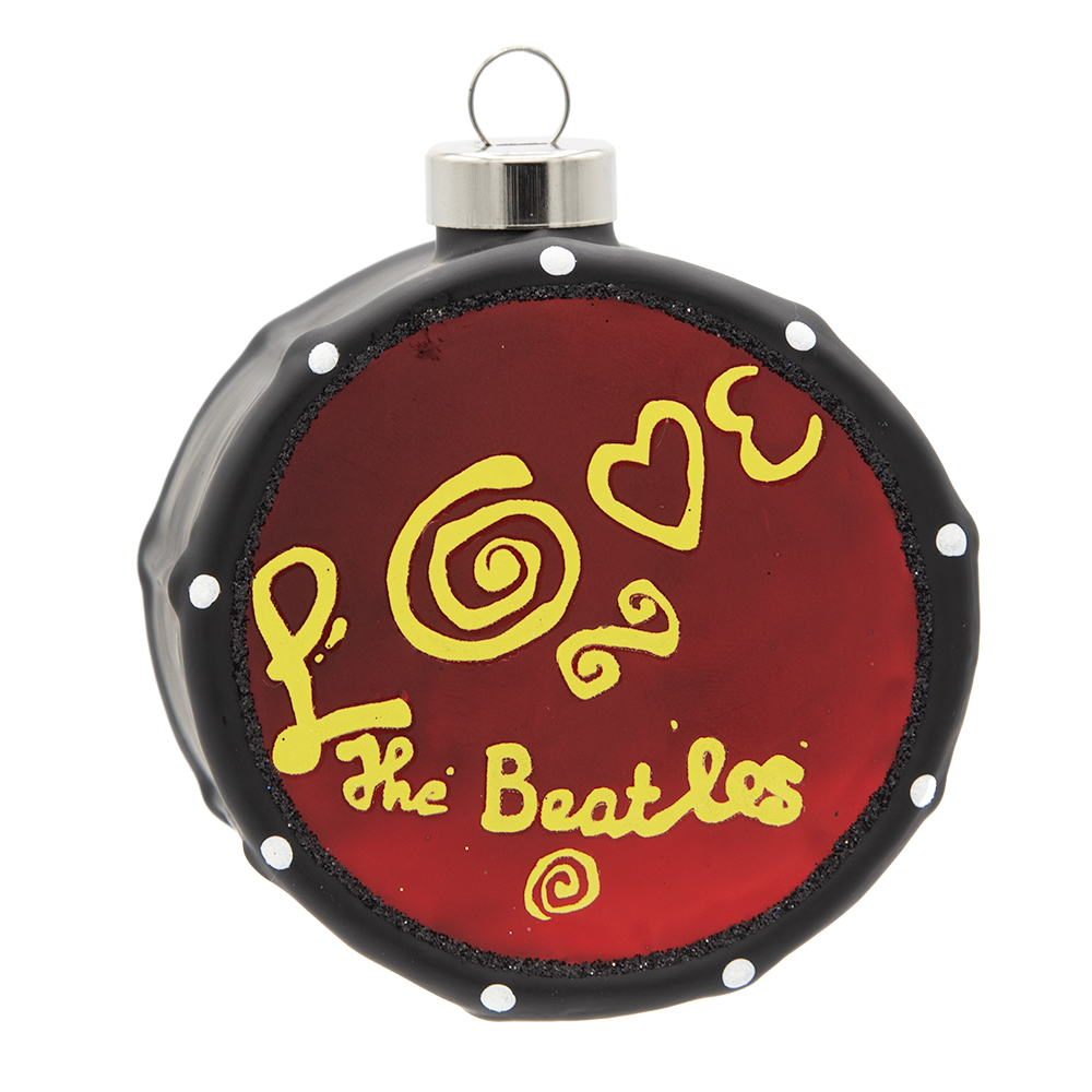 Beatles x Kat + Annie Beatles Love Drum Ornament Front