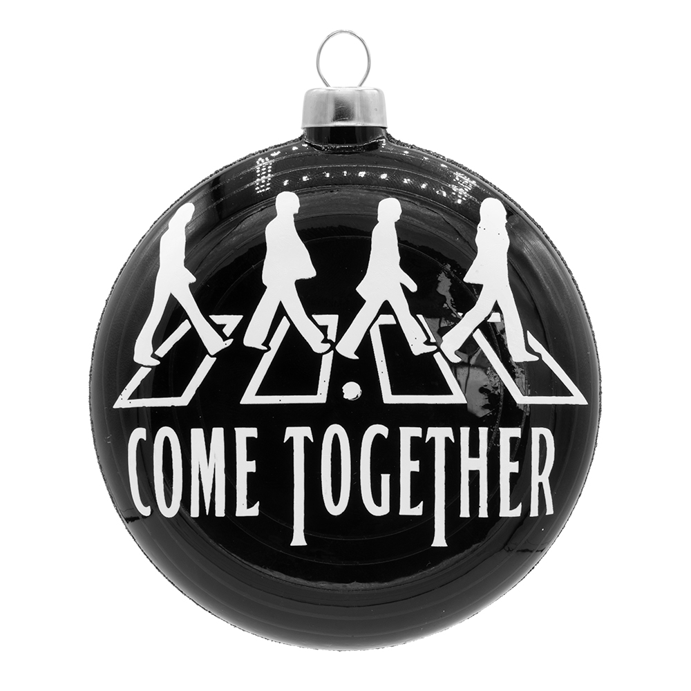 Beatles x Kat + Annie Come Together Record Ornament Front