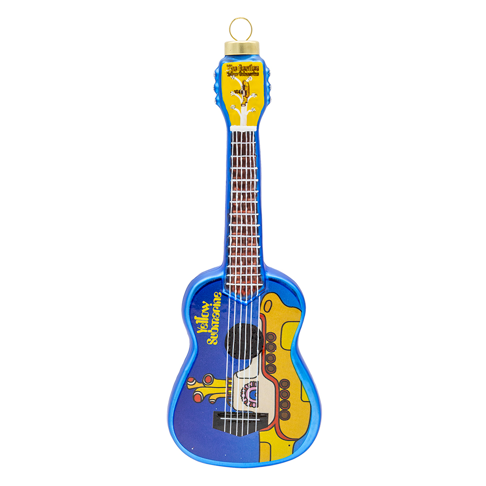 Beatles x Kat + Annie Yellow Submarine Guitar Ornament Front