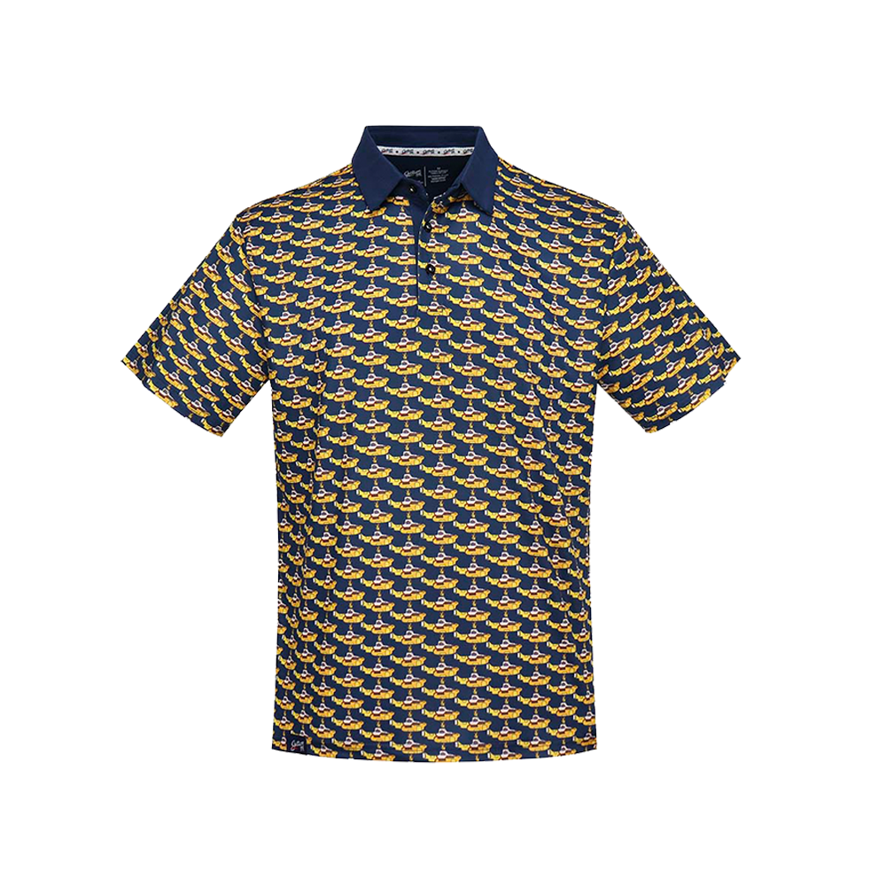 The Beatles x Section 119 All Over Yellow Submarine Dry-Fit Polo Front
