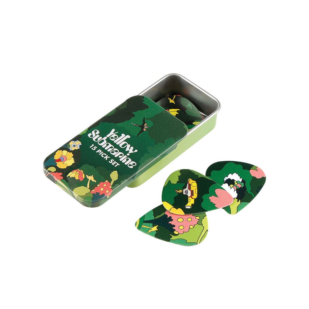 D'Addario Beatles Yellow Submarine 55th Anniversary Guitar Picks, Pepperland Woods, 15-Pack
