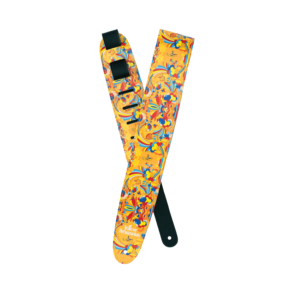 D'Addario Beatles Yellow Submarine 55th Anniversary Vinyl Guitar Strap, Primrose Prairie