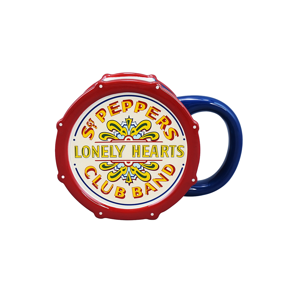 The Beatles x Half Moon Bay Sgt. Pepper Drum Mug Left