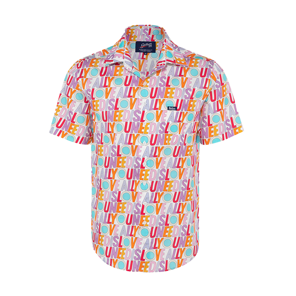 The Beatles x Section 119 All You Need is Love Short Sleeve Button Down Front