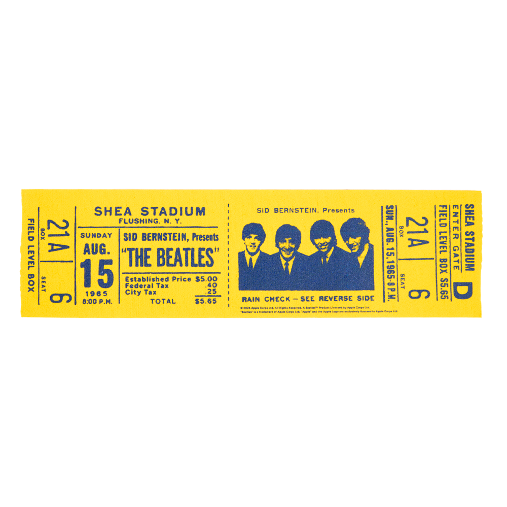The Beatles x Oxford Pennant Shea Stadium Ticket Stub - The The Beatles x Oxford Pennant Shea Stadium Ticket Stub - The