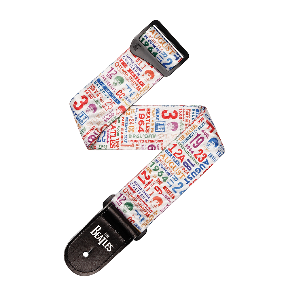 The Beatles 1964 US Tour - Ticket Stubs Multi Color Guitar Strap - Image 1