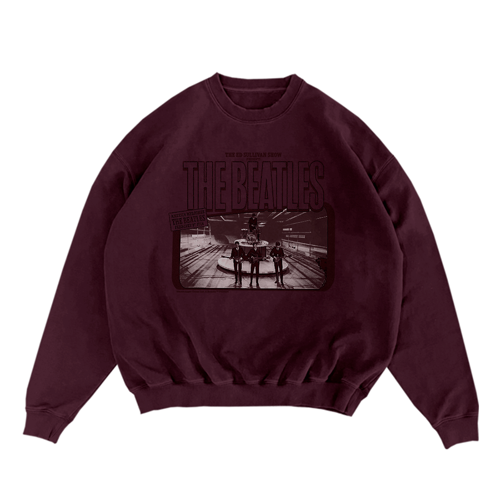 First US Appearance Maroon Crewneck The Beatles Official Store