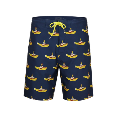 The Beatles x Section 119 Navy "Yellow Submarine" Board Shorts Front