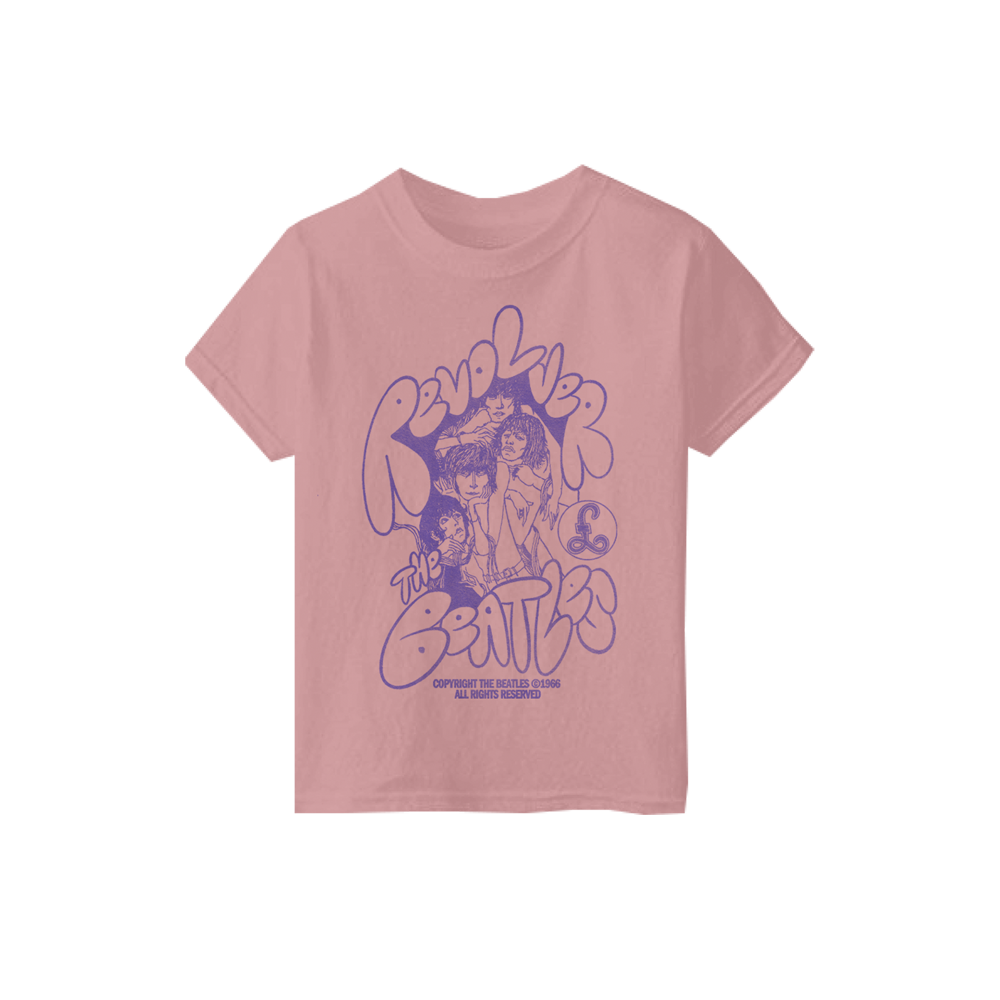 Revolver Cartoon Image Pink Kids T-Shirt