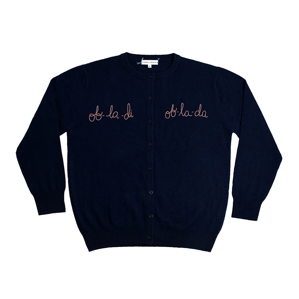 The Beatles x LINGUA FRANCA "ob-la-di ob-la-da" Cardigan
