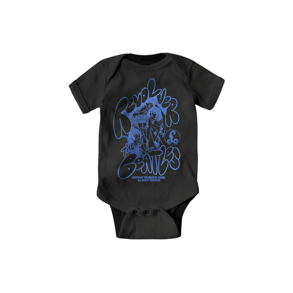 Revolver Cartoon Image Black Onesie