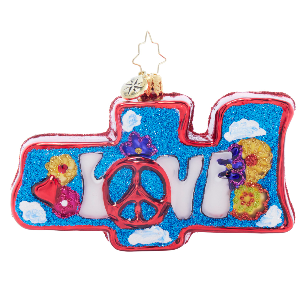 Beatles x Radko Union Jack Love Ornament Back