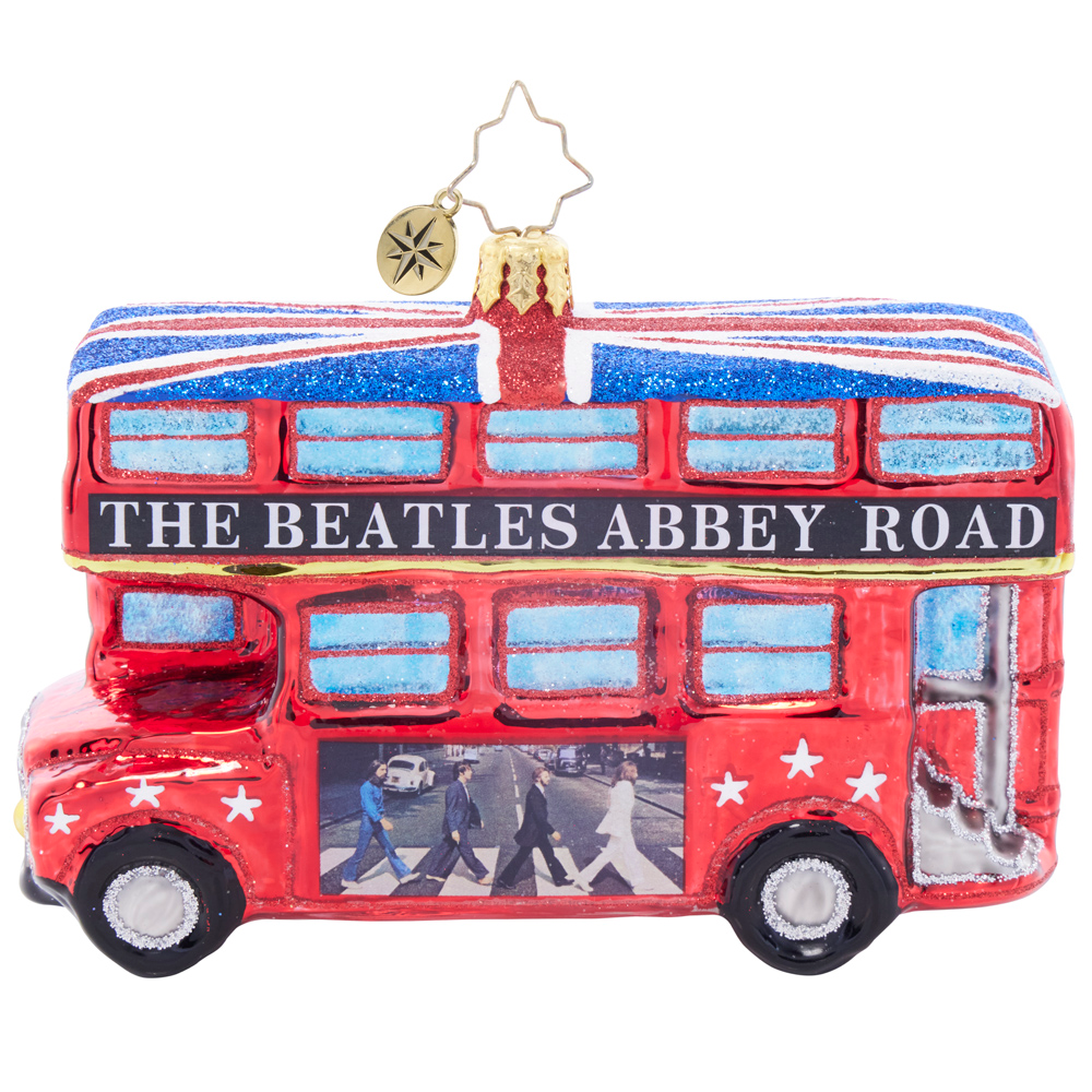 Beatles x Radko Christmas in Penny Lane Bus Ornament Side