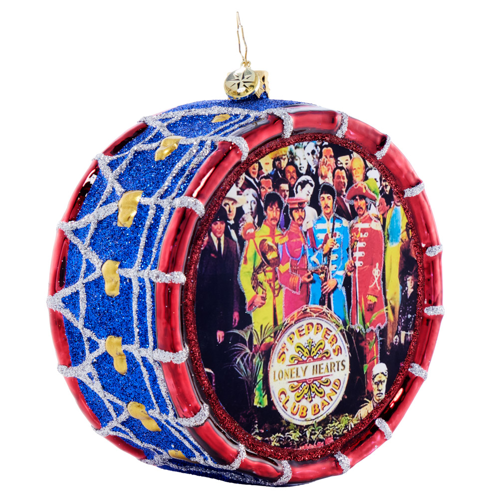 Beatles x Radko Sgt. Pepper's Yuletide Drum Ornament Side