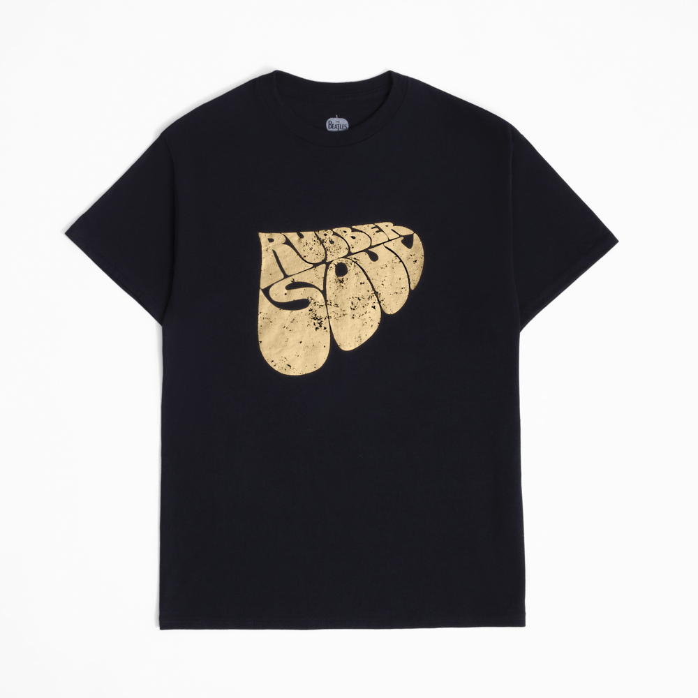 Rubber Soul Black Gold Foil Tee Front