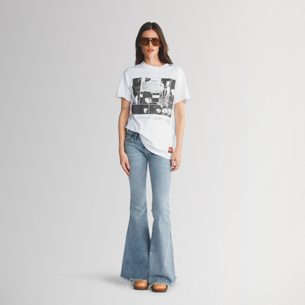 Rubber Soul White Montage Tee Model 1