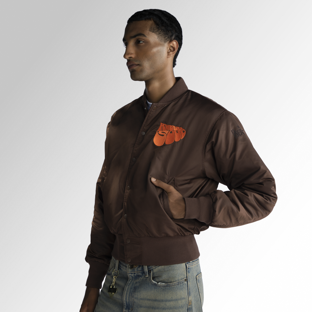 Rubber Soul Brown Bomber Jacket Model 1