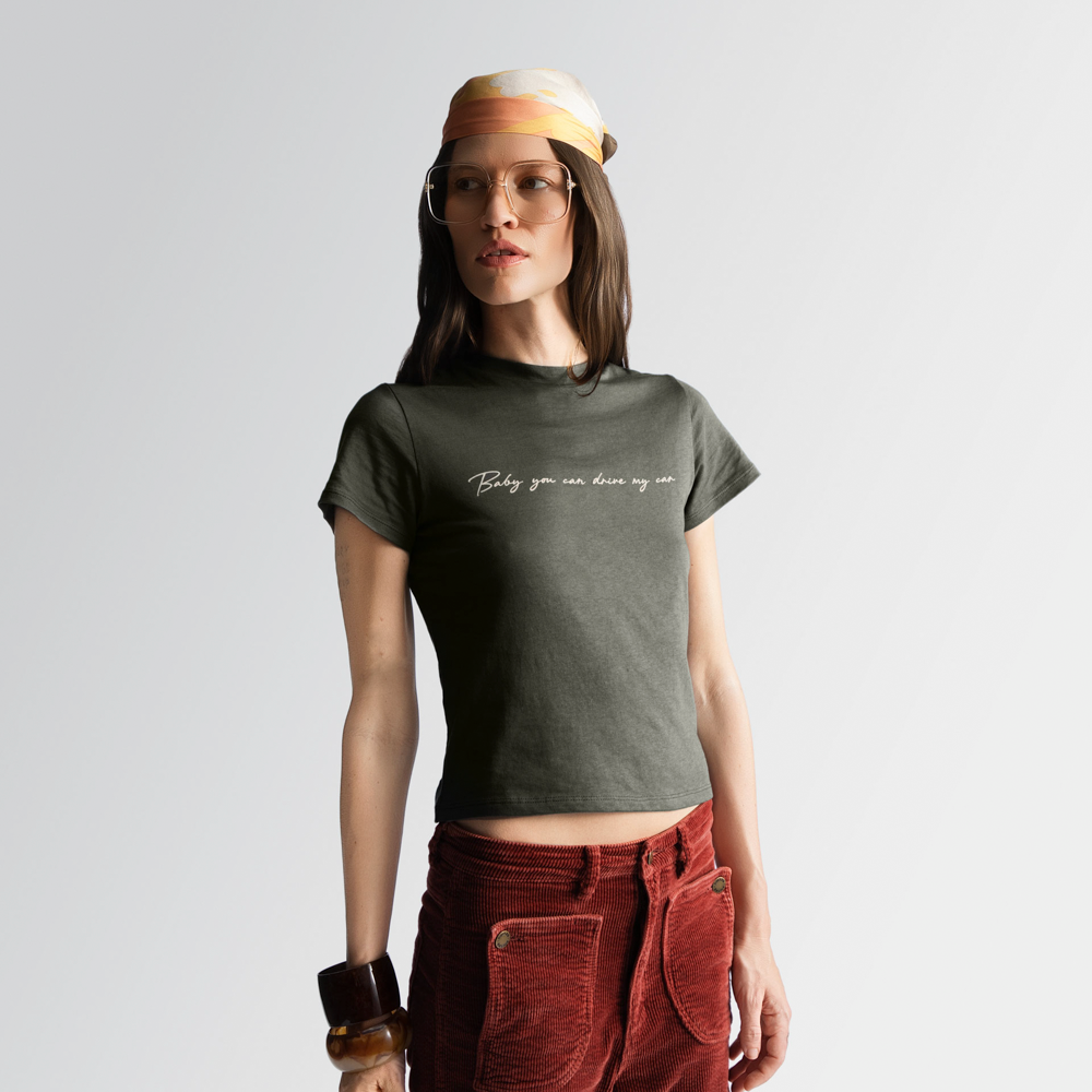 Rubber Soul Baby You Can Drive My Car Handwritten Baby Tee Model 1
