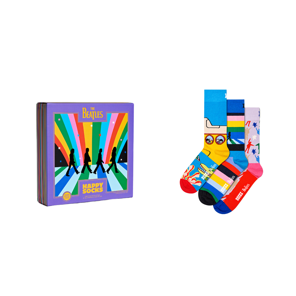 The Beatles x Happy Socks 3 Pack Set Box