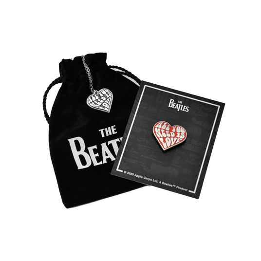 All You Need Is Love Necklace & Enamel Pin Set