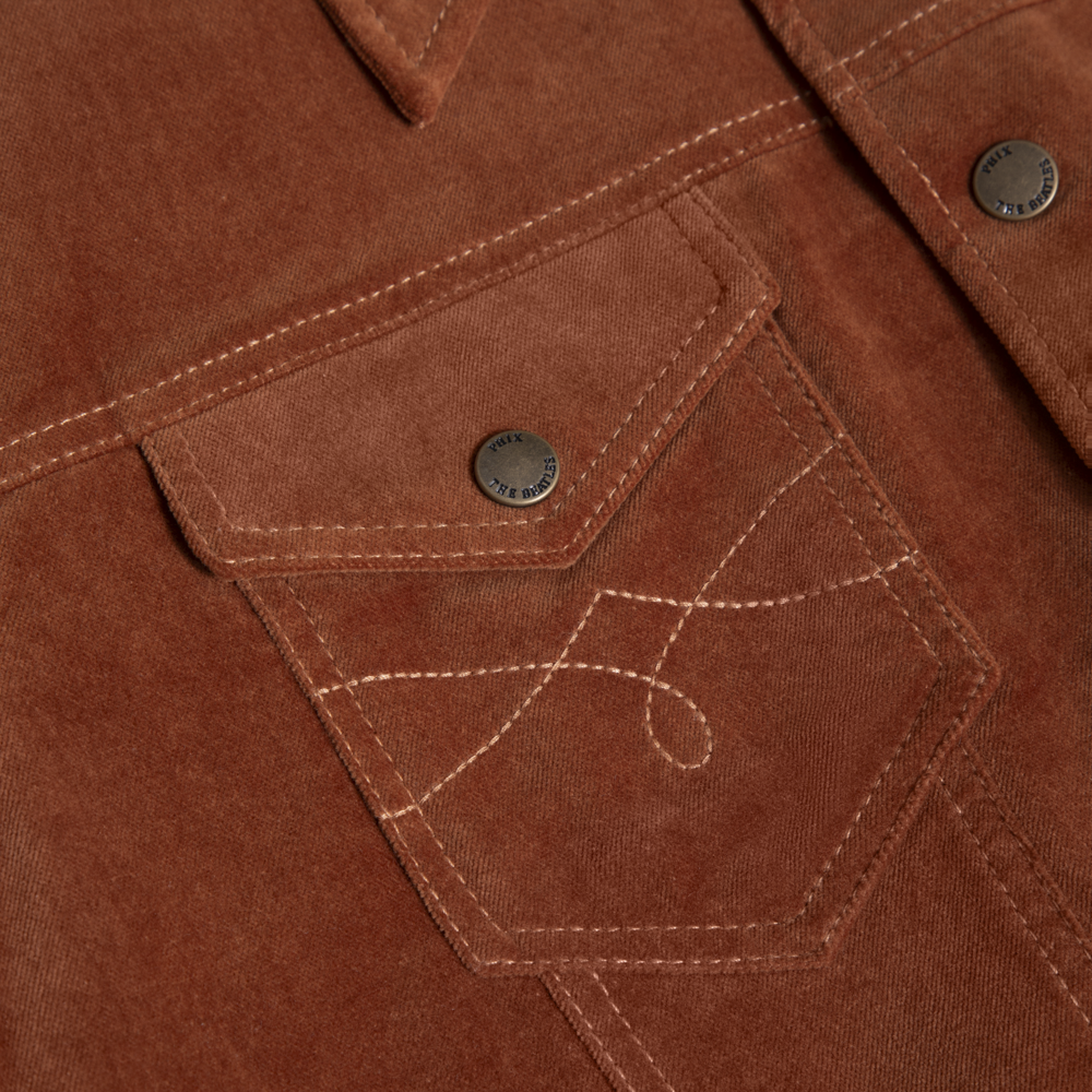 Phix X The Beatles Brown Faux Suede Western Jacket Model 5