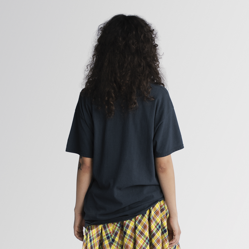 Rubber Soul Black & Orange Distressed Tee Model 5