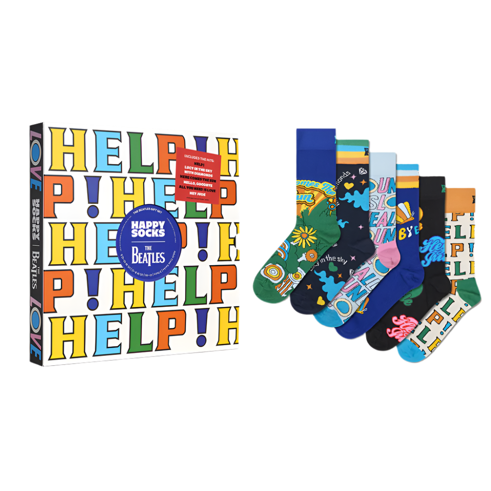 The Beatles x Happy Socks Gift Set (6 Pack) With Socks