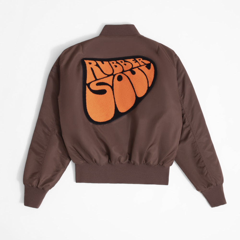 Rubber Soul Brown Bomber Jacket Back
