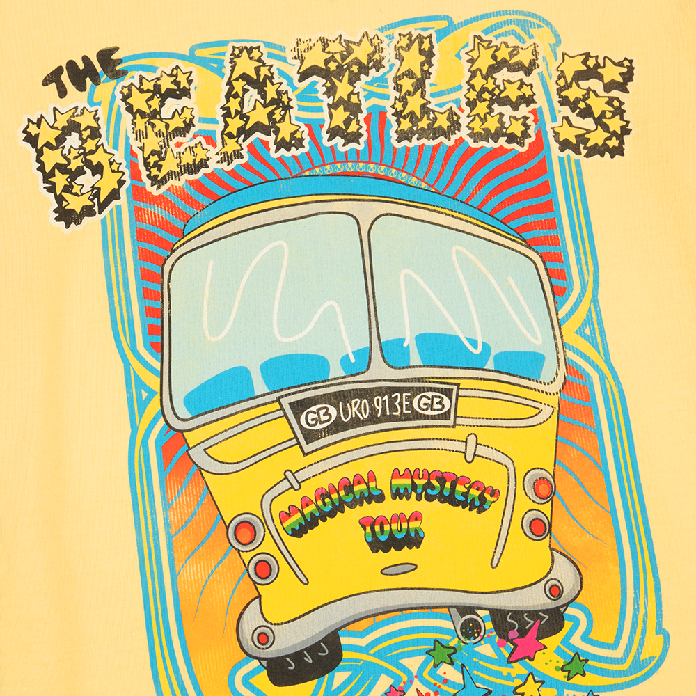 Magical Mystery Tour Bus Yellow T-Shirt Detail