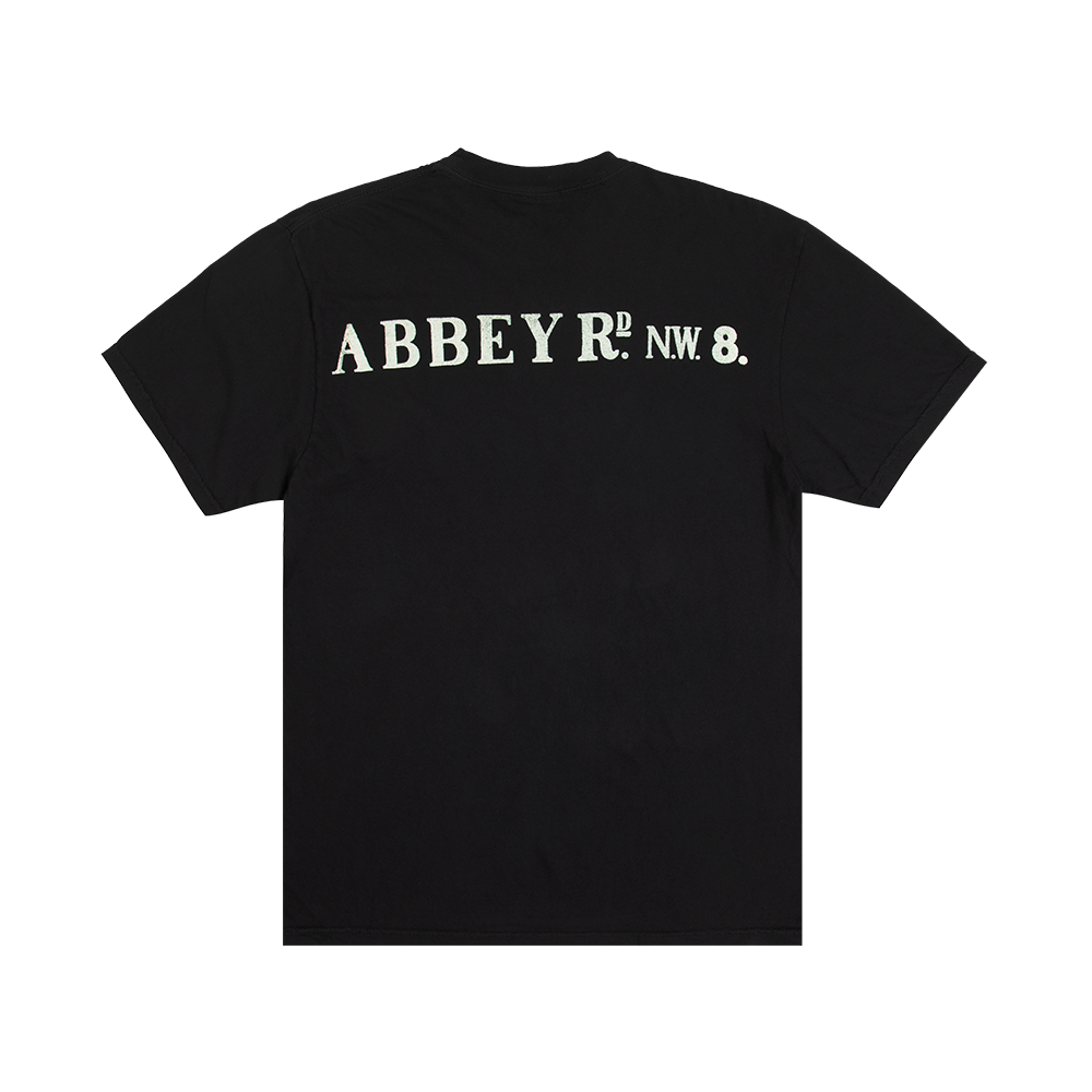 Abbey Road Sign Black T-Shirt Back
