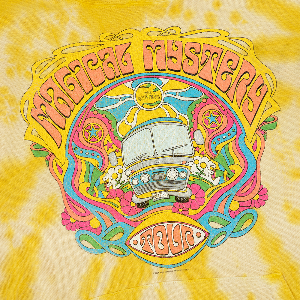 Magical Mystery Tour Yellow Tie Dye Hoodie Detail