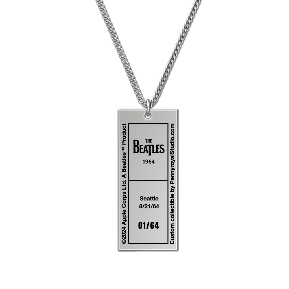 1964 Tour Ticket Necklace 4 - Seattle 8/21/64 Back