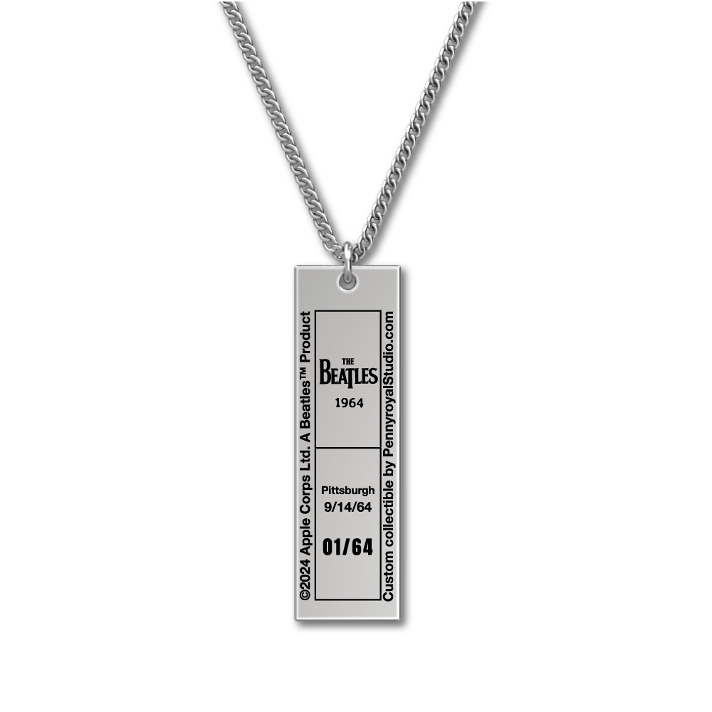 1964 Tour Ticket Necklace 21 - Pittsburgh 9/14/64 Back