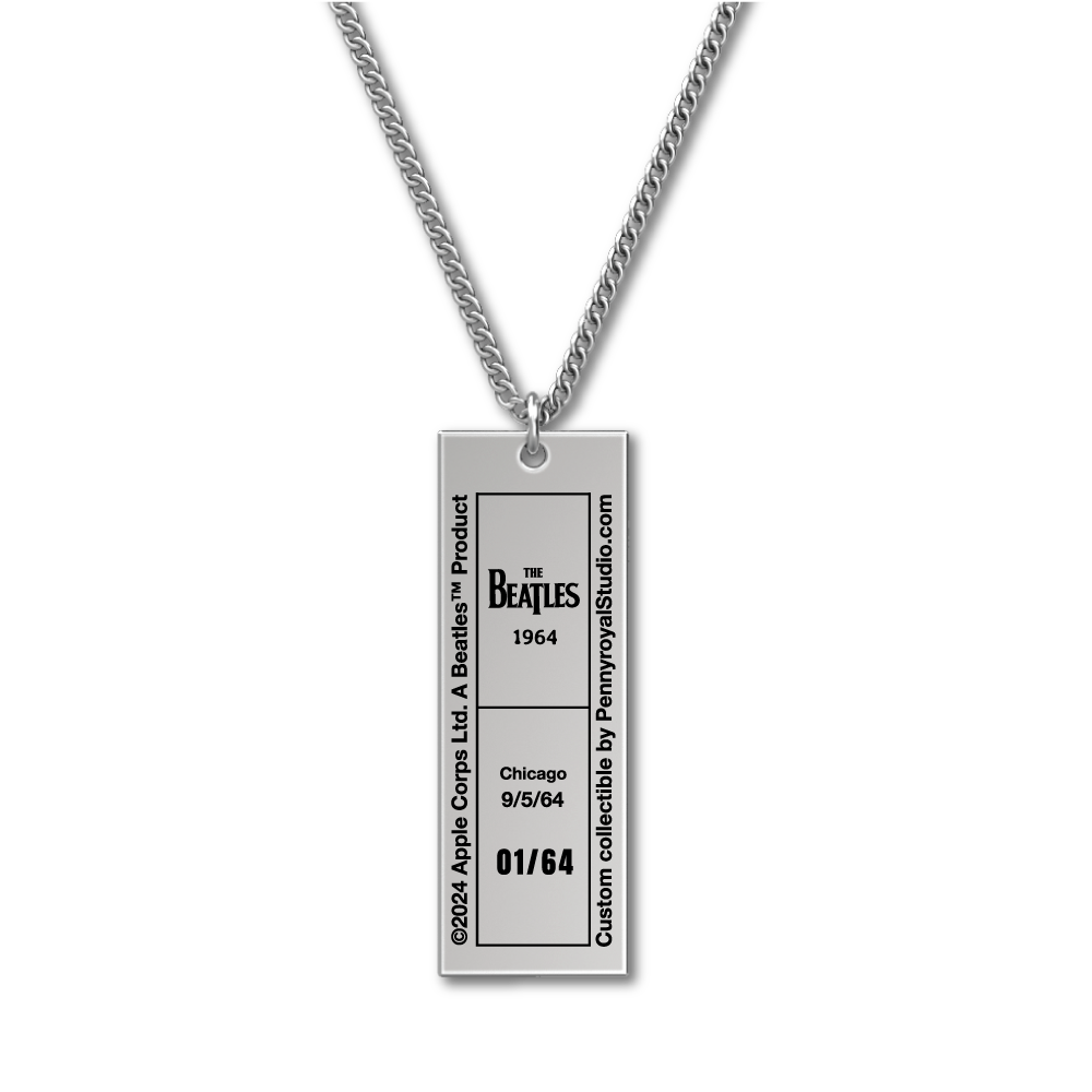 1964 Tour Ticket Necklace 14 - Chicago 9/5/64 Back