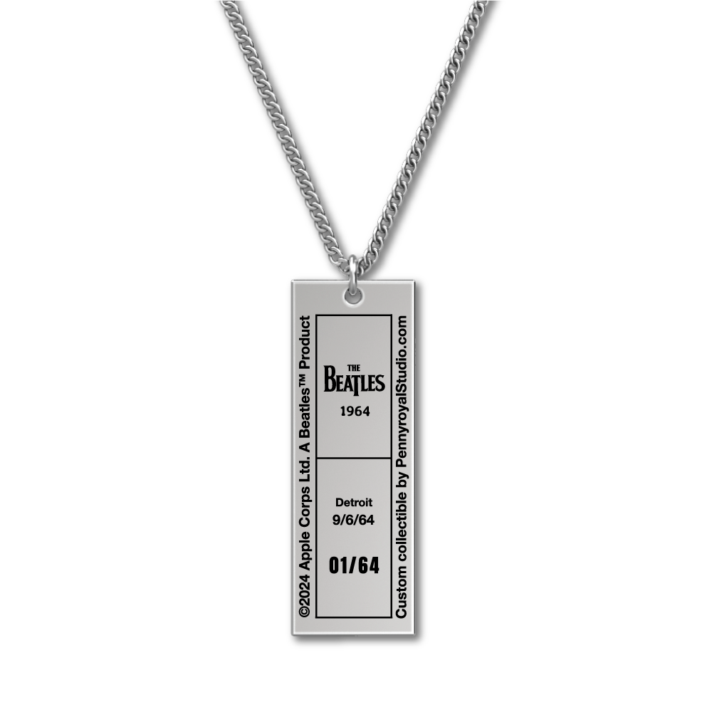 1964 Tour Ticket Necklace 15 - Detroit 9/6/64 Back