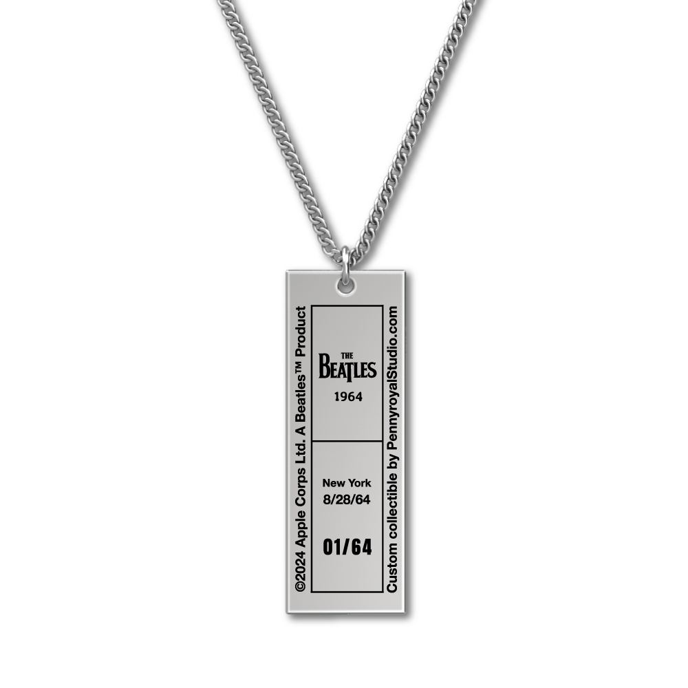 1964 Tour Ticket Necklace 9 - New York 8/28/64 Back