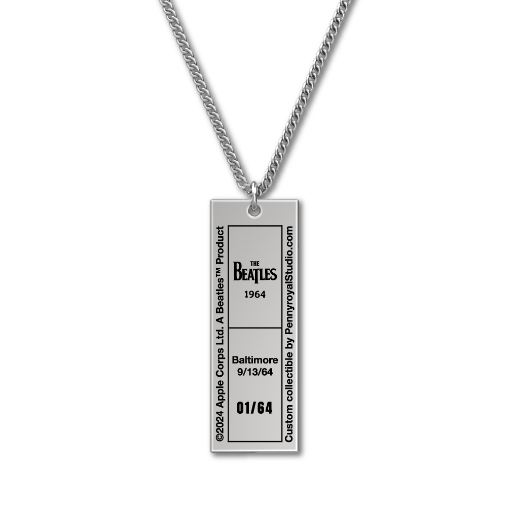 1964 Tour Ticket Necklace 20 - Baltimore 9/13/64 Back