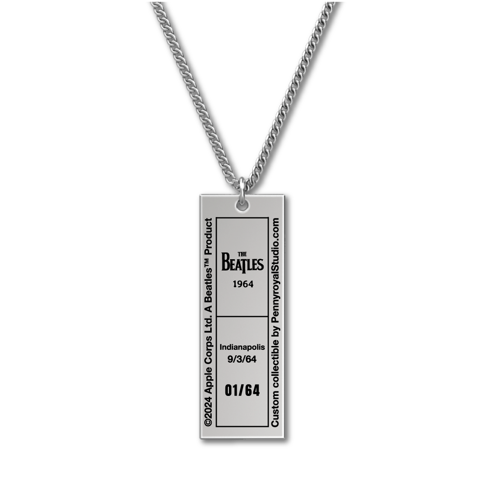 1964 Tour Ticket Necklace 12 - Indianapolis 9/3/64 Back