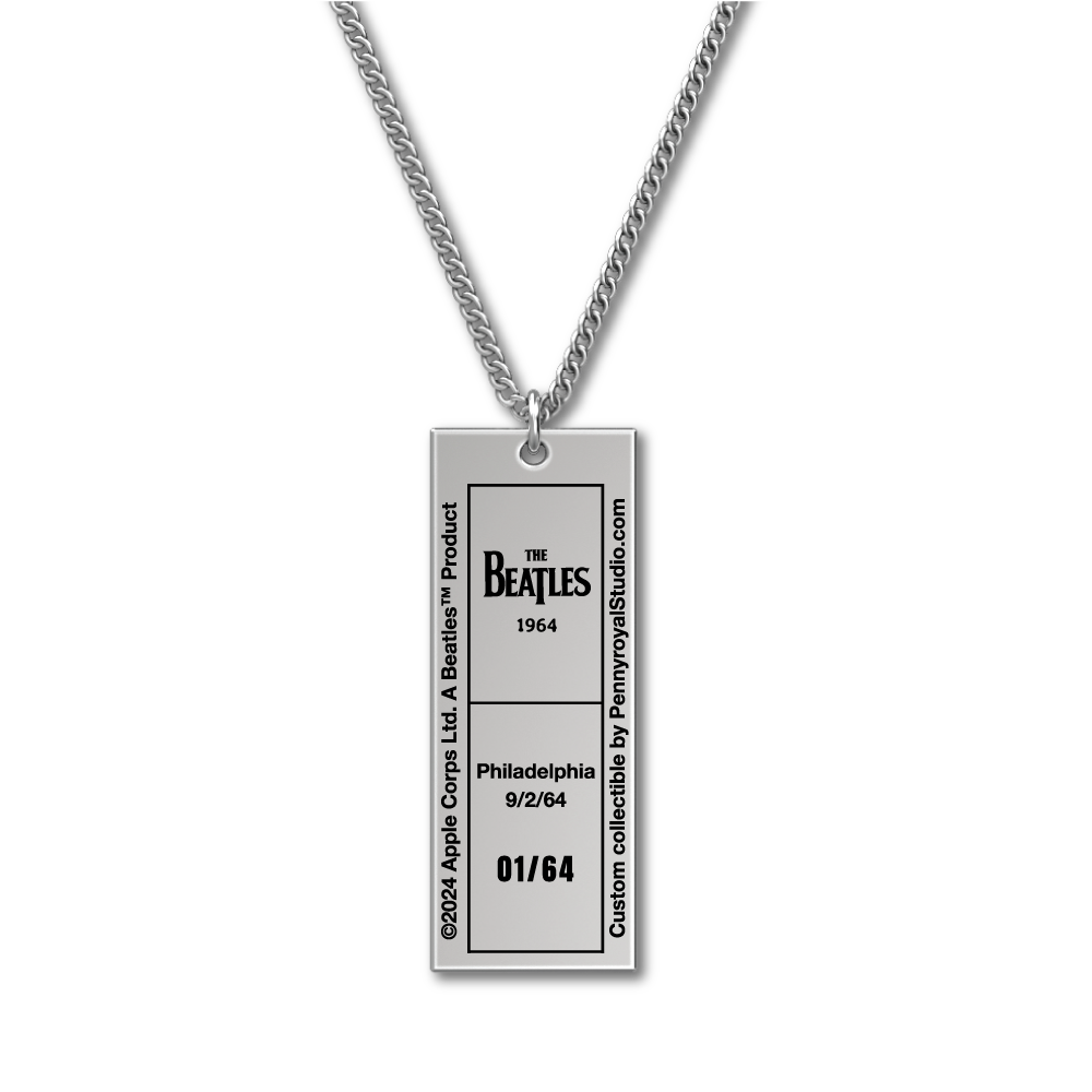 1964 Tour Ticket Necklace 11 - Philadelphia 9/2/64 Back