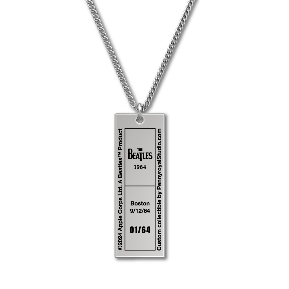 1964 Tour Ticket Necklace 19 - Boston 9/12/64 Back