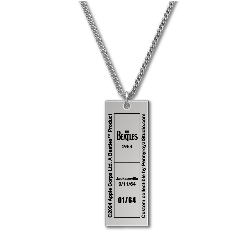 1964 Tour Ticket Necklace 18 - Jacksonville 9/11/64 Back